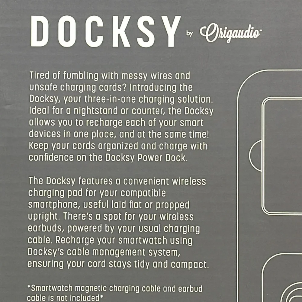 DOCKSY Apple DockStation-White-3x Charge- Phone 📱 Wireless Earbuds, Smart Watch